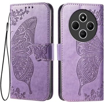 GS Preklopna futrola za Xiaomi Redmi 14C / Xiaomi Poco C75, leptir, ljubičasta