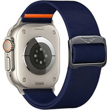 GS Najlonski remen za Apple Watch 1/2/3/4/5/6/7/8/9/10/11/SE Ultra 1/2/3 42/44/45/46/49 mm, elastičan, tamnoplava