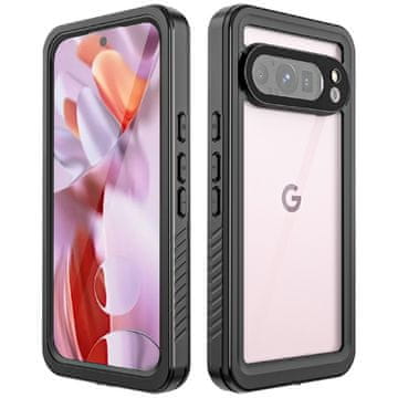 IP68 vodootporna futrola za Google Pixel 9 Pro, crvena paprika, crna