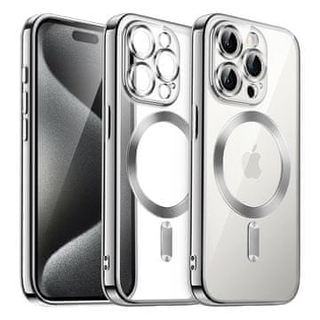 Overboard Futrola za iPhone 15 Pro, Electro MagSafe, srebrna + zaštitna folija za ekran