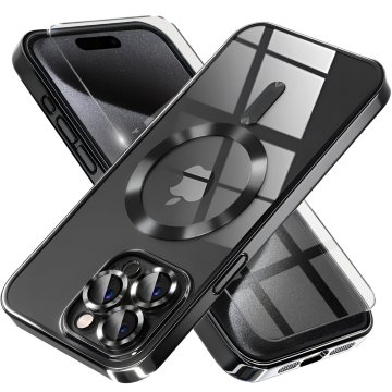 Overboard Futrola za iPhone 15 Pro Max, Electro MagSafe, crna + zaštitna folija za ekran