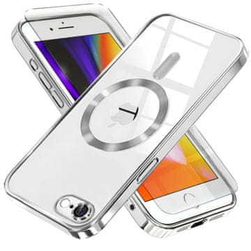 Overboard Futrola za iPhone 7/8/SE 2020/SE 2022, Electro MagSafe, srebrna + zaštitno staklo za ekran