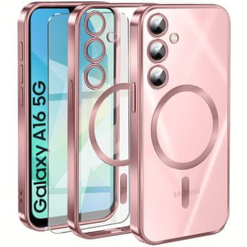 Overboard Futrola za Samsung Galaxy A16 / A16 5G, Electro MagSafe, roza + zaštitno staklo za ekran