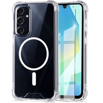 GS Futrola za Samsung Galaxy A16 / A16 5G, Fusion Hybrid, za MagSafe, prozirna + 9H zaštitno staklo za ekran