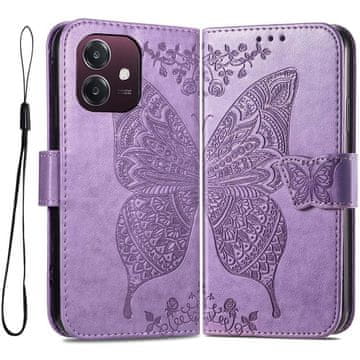 GS Preklopna futrola za Oppo A40 / Oppo A40m, leptir, ljubičasta
