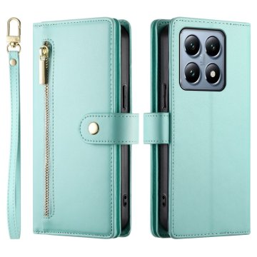 GS Preklopna futrola za Xiaomi 14T Pro, novčanik s patentnim zatvaračem, zelena