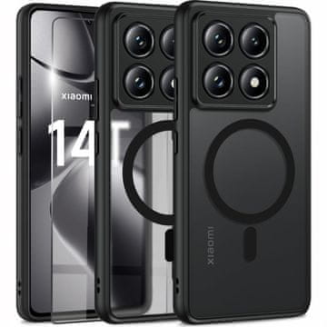 GS Futrola za Xiaomi 14T Pro, za MagSafe, ERBORD mat futrola, crna + zaštitna folija za ekran