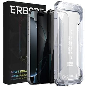 Overboard 2x Kaljeno staklo za privatnost za iPhone 17 Pro / 17 / 16 Pro, 9H Easy App Anti-Peep
