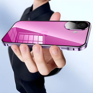 GS Futrola za iPhone 16, magnetsko dvostruko staklo, ljubičasta