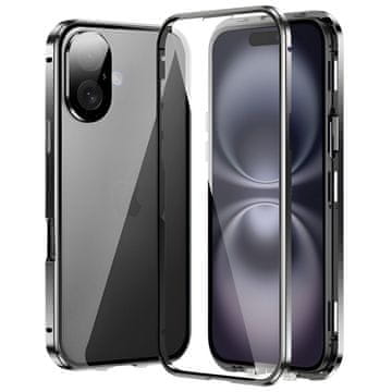 GS Futrola za iPhone 16, magnetsko dvostruko staklo, crna
