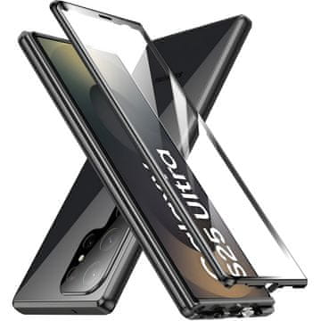 GS Futrola za Samsung Galaxy S25 Ultra, magnetsko dvostruko staklo, crna