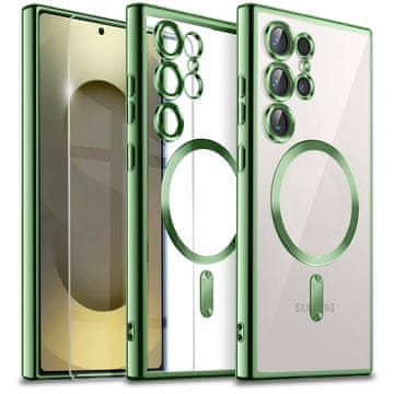 GS Futrola za Samsung Galaxy S25 Ultra, Electro MagSafe, zelena + zaštitno staklo za ekran