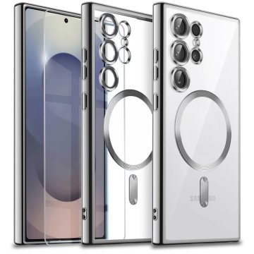 GS Futrola za Samsung Galaxy S25 Ultra, Electro MagSafe, srebrna + zaštitno staklo za ekran