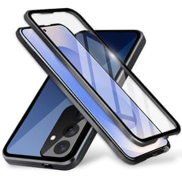 GS Futrola za Samsung Galaxy S25, magnetsko dvostruko staklo, crna