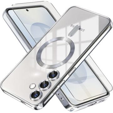 GS Futrola za Samsung Galaxy S25+ Plus, Electro MagSafe, srebrna + zaštitno staklo za ekran