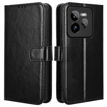 GS Realme GT 7 Pro Crazy Horse novčanik s preklopnom futrolom, crna