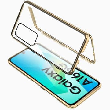 GS Futrola za Samsung Galaxy A16 / A16 5G, magnetsko dvostruko staklo, zlatna