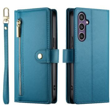GS Preklopna futrola za Samsung Galaxy S25+ Plus, novčanik s patentnim zatvaračem, plava
