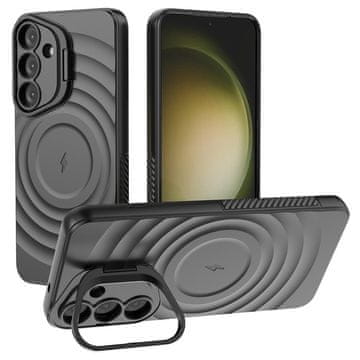 GS Futrola za Samsung Galaxy S25+ Plus, Ripple Kickstand, za MagSafe, crna