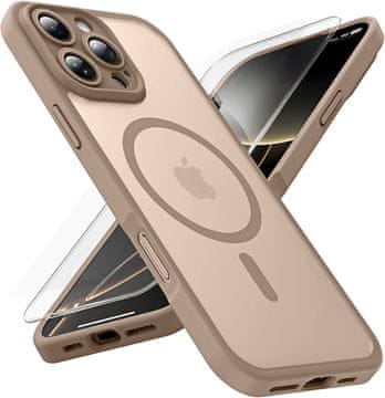 Overboard Futrola za iPhone 16 Pro Max, za MagSafe, mat futrola, titanij pustinje + zaštitno staklo za ekran