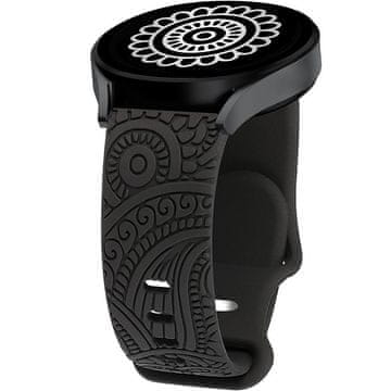 GS Univerzalni silikonski remen 20 mm, Carven, crni