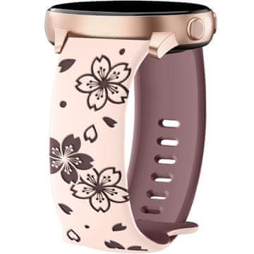 GS Univerzalni silikonski remen 20 mm, Sakura, ružičasta / ljubičasta