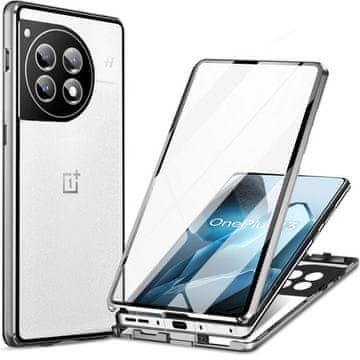 GS Futrola za OnePlus 13, magnetsko dvostruko staklo, srebrna