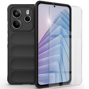 GS Futrola za Xiaomi Redmi Note 14 5G, otporna na udarce za igranje, crna + 9H staklo