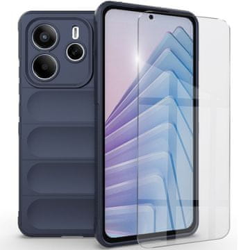 GS Futrola za Xiaomi Redmi Note 14 5G, otporna na udarce za igranje, tamnoplava + 9H staklo
