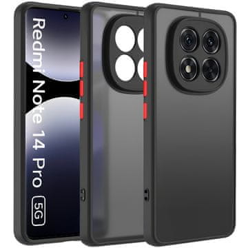 GS Silikonska maskica za Xiaomi Redmi Note 14 Pro 5G / Xiaomi Poco X7 5G, sa zaštitom za kameru, mat crna