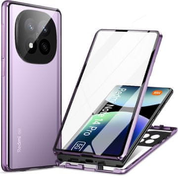 GS Futrola za Xiaomi Redmi Note 14 Pro 5G / Xiaomi Poco X7 5G, magnetsko dvostruko staklo, ljubičasta