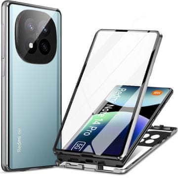 GS Futrola za Xiaomi Redmi Note 14 Pro 5G / Xiaomi Poco X7 5G, magnetsko dvostruko staklo, srebrna