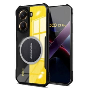GS Futrola za Xiaomi Poco X7 Pro 5G, s magnetskom pločom, prozirna / crna
