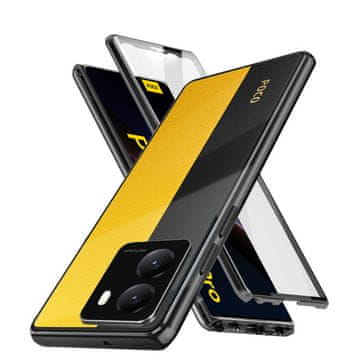 GS Futrola za Xiaomi Poco X7 Pro 5G, magnetsko dvostruko staklo, crna