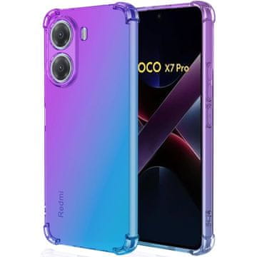 GS Gradientna maskica otporna na udarce za Xiaomi Poco X7 Pro 5G, ljubičasta/plava