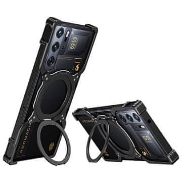 GS Futrola za Redmagic 10 Pro+ / 10 Pro / 9 Pro+ / 9 Pro, zaštitni stalak, s poklopcem za objektiv, za MagSafe, crna / srebrna