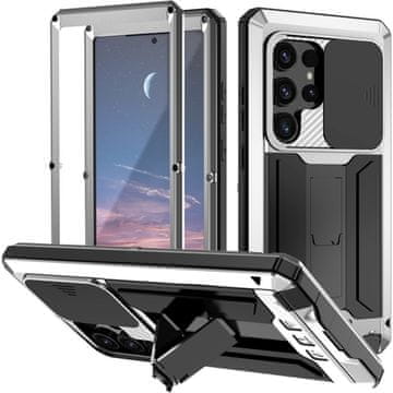 JUST Oklopna futrola za Samsung Galaxy S25 Ultra, , s zatvaračem kamere i postoljem, srebrna