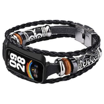 GS Kožni remen za Xiaomi Smart Band 9 Active / Xiaomi Redmi Band 3, crni