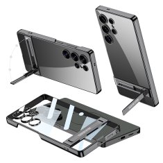 GKK Futrola za Samsung Galaxy S25 Ultra, tvrda futrola s postoljem, crna