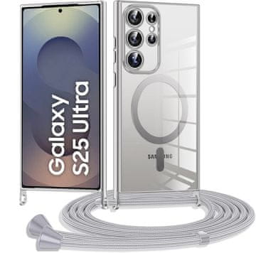Overboard Futrola za Samsung Galaxy S25 Ultra, Electro MagSafe, srebrna + traka za vezanje