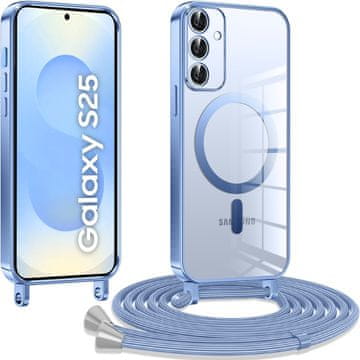 Overboard Futrola za Samsung Galaxy S25, Electro MagSafe, plava + traka za vezanje