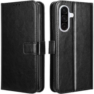 GS Preklopna futrola za Samsung Galaxy A36 5G, novčanik Crazy Horse, crna