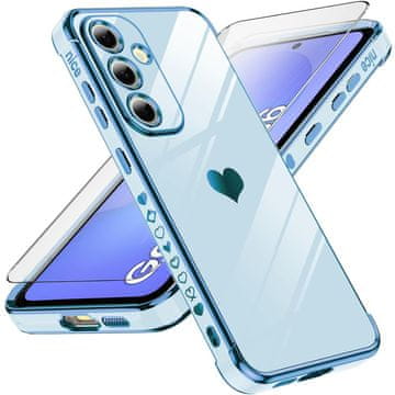 GS Futrola za Samsung Galaxy A36 5G, Electro heart, plava + 9H staklo