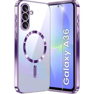 GS Futrola za Samsung Galaxy A36 5G, Electro MagSafe, ljubičasta + zaštitno staklo za ekran