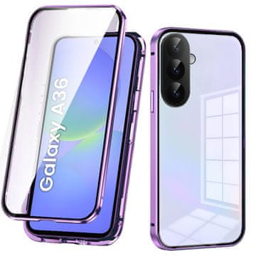 GS Futrola za Samsung Galaxy A36 5G, magnetsko dvostruko staklo, ljubičasta
