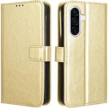 GS Preklopna futrola za Samsung Galaxy A36 5G, novčanik Crazy Horse, zlatna