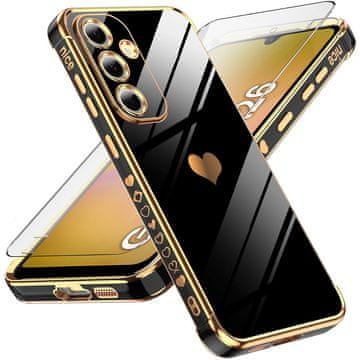 GS Futrola za Samsung Galaxy A26 5G, Electro heart, crna + 9H staklo