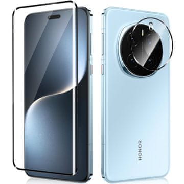 GS 3D kaljeno staklo za Honor Magic 7 Pro + 9H kaljeno staklo za kameru, crni okvir