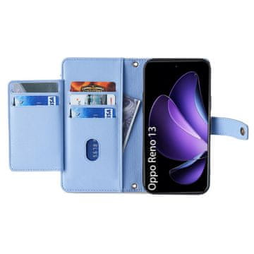 GS Preklopna futrola za Oppo Reno 13, novčanik s patentnim zatvaračem, plava