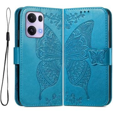 GS Preklopna futrola za Oppo Reno 13 Pro, leptir, plava